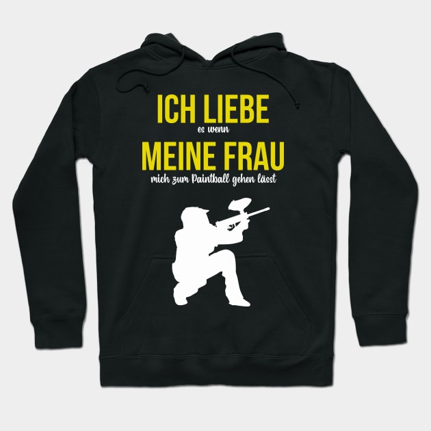 Paintball lustiger Spruch Ich liebe meine Frau Hoodie by Foxxy Merch